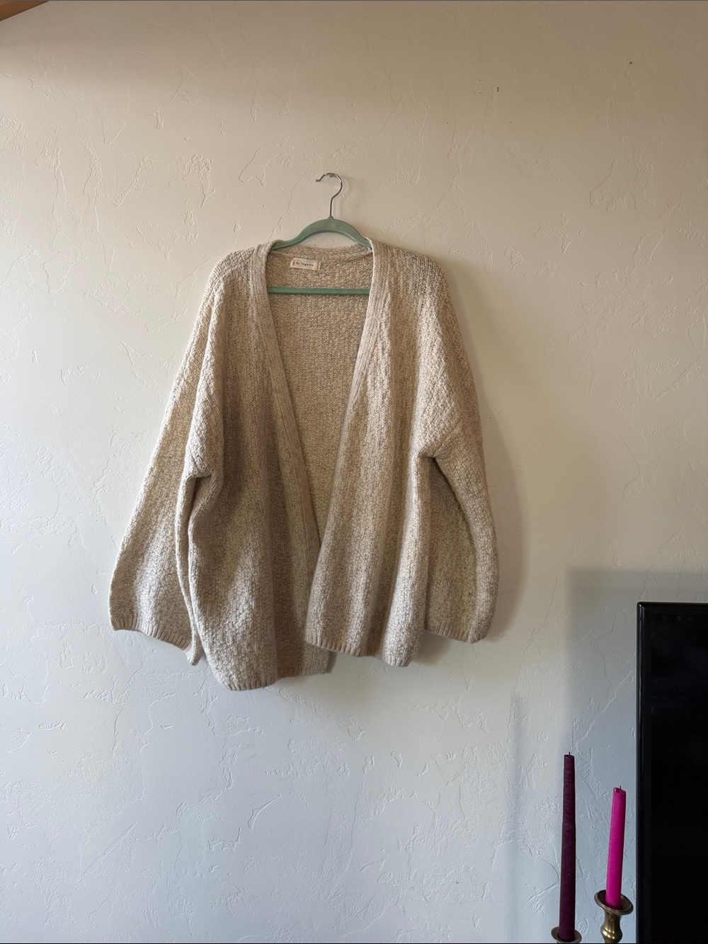 Together Open-Front Beige Knit Cardigan
